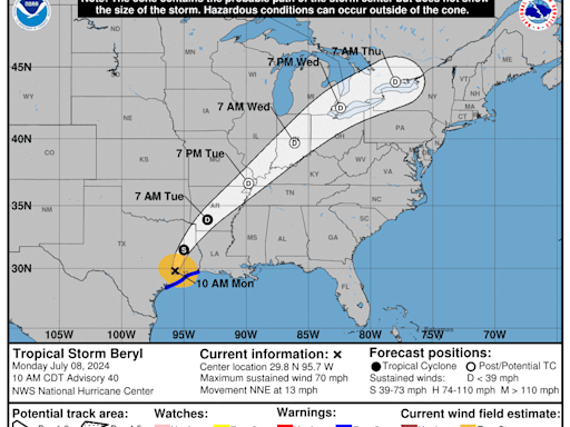 Thunderstorms, tornadoes threat possible Tuesday in Cincinnati. Track Beryl remnants