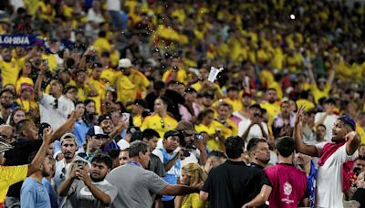 WATCH: Ronald Araujo and Jose Maria Gimenez involved as Uruguay players fight Colombia fans in stand