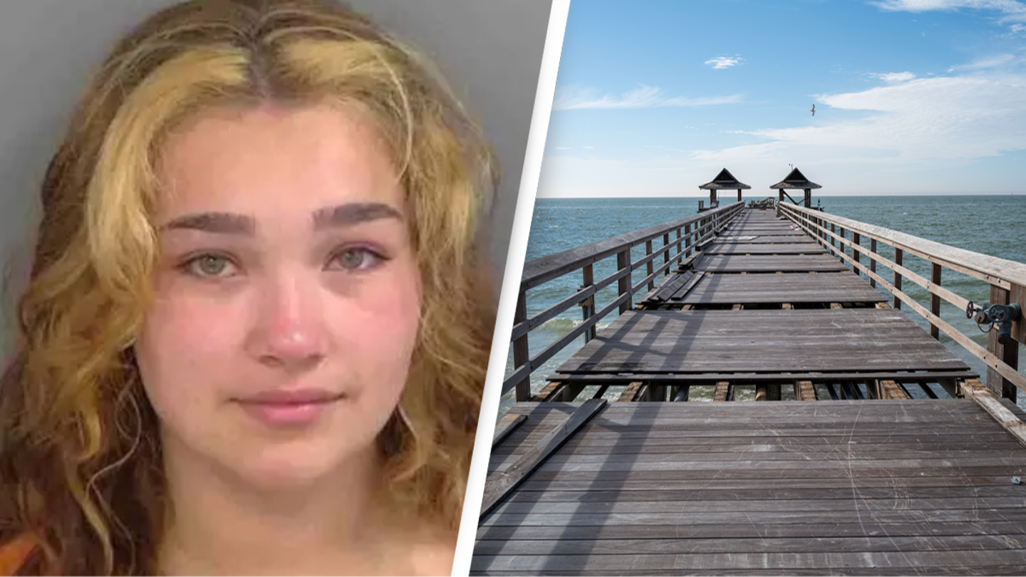 Woman accused of having sex on historic pier jumps into ocean in desperate attempt to lose cops