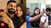 Throwback: When Anushka Sharma protected Virat Kohli from fans at the airport- video inside | Hindi Movie News - Times of India