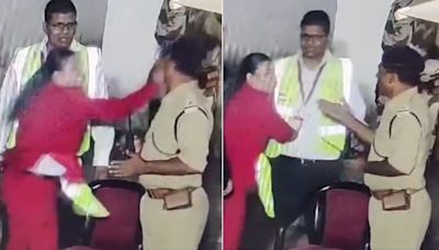 SpiceJet Female Employee Slaps CISF Jawan At Jaipur Airport, Shocking Video Surfaces; Airline Issues Statement