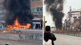 Bus de transporte público se incendió frente a la estación UNI del Metropolitano