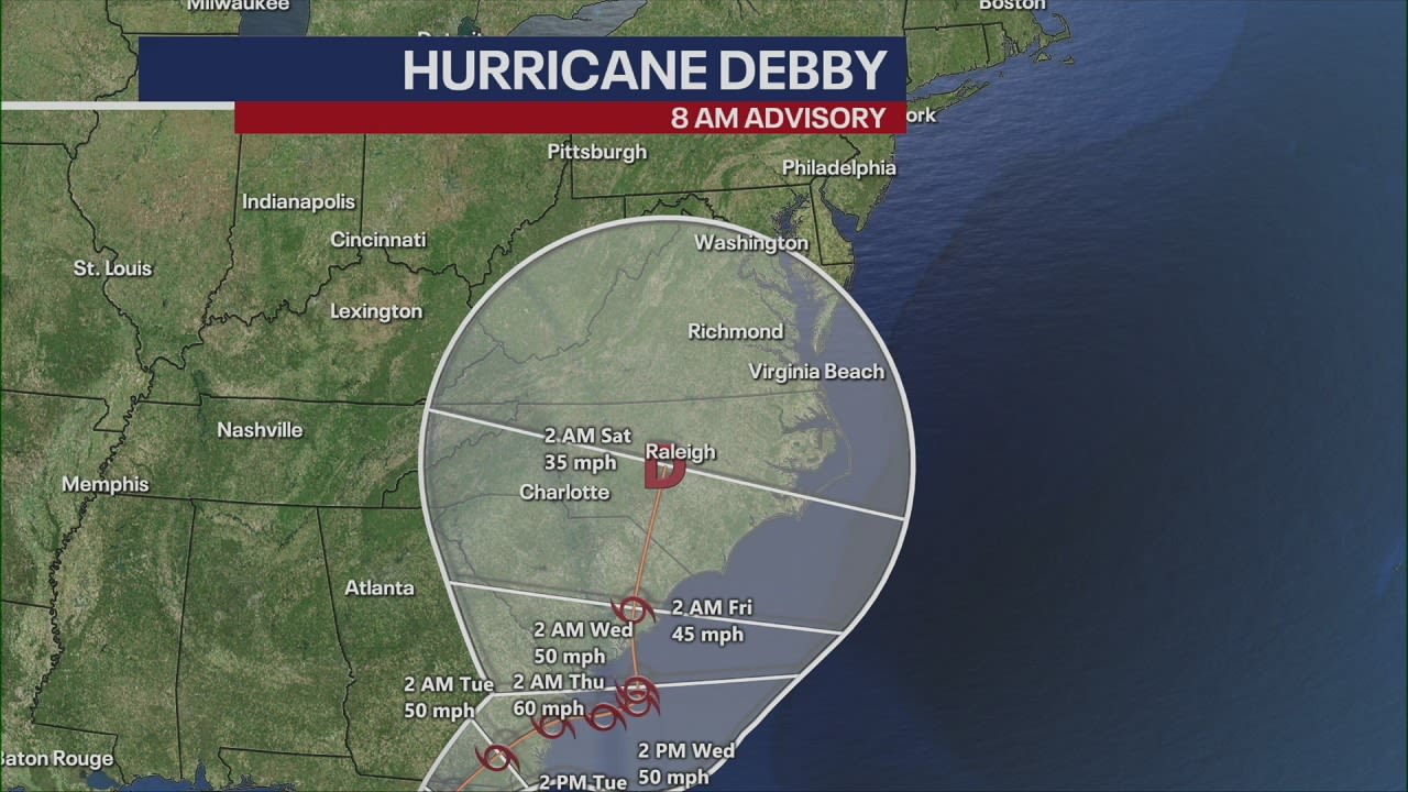 Hurricane Debby path: Could storm remnants impact NYC?