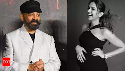 Pregnant Deepika Padukone blushes as Kamal Haasan says THIS about her and Ranveer Singh's child, pointing out at her baby bump | Hindi Movie News - Times of India