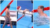 La historia detrás del insólito momento en los Juegos Olímpicos: un hombre se lanzó a la pileta durante una competencia