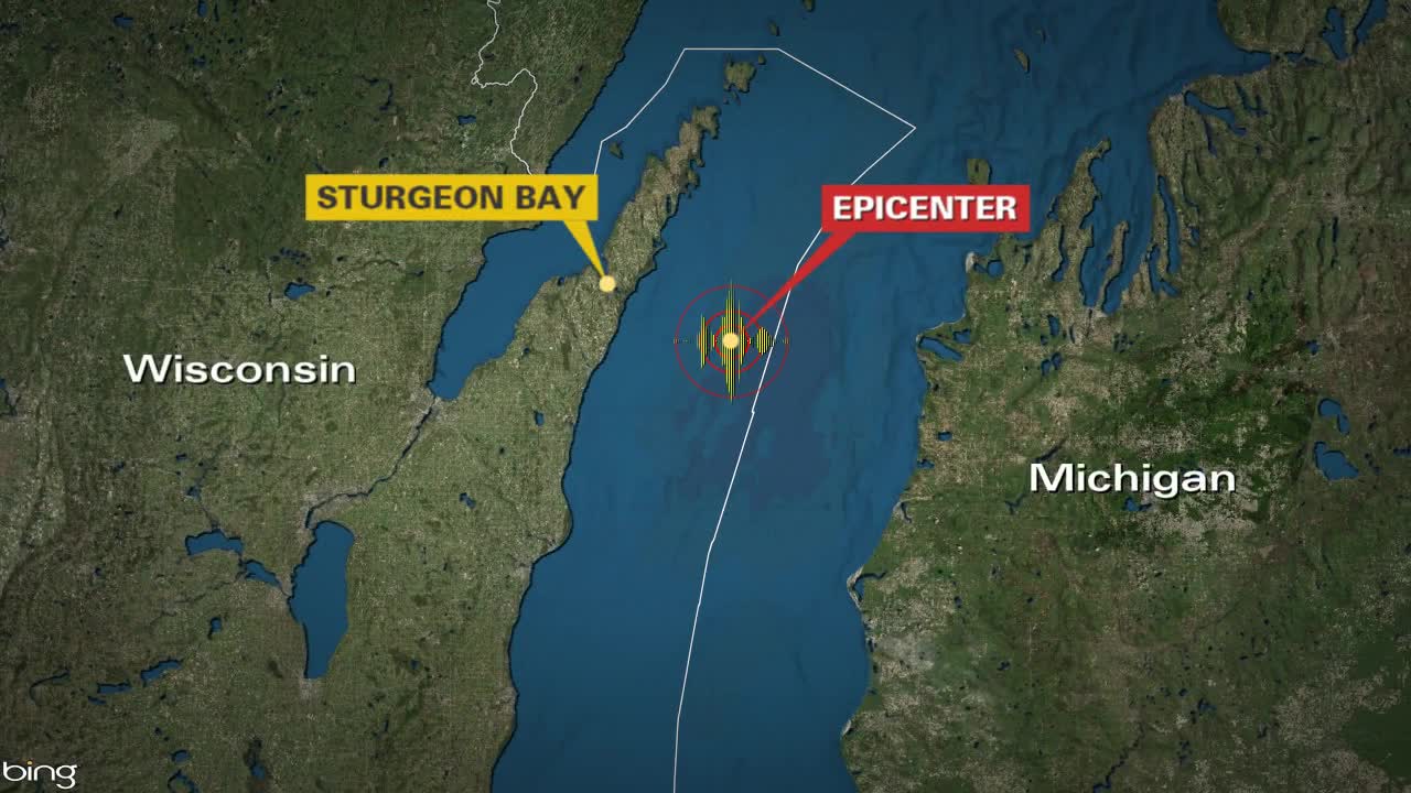 Earthquake reported in Lake Michigan; 24 miles from Sturgeon Bay