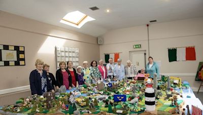 Wicklow knitting group unveils gigantic wool map of Ireland