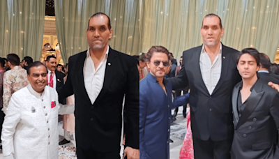 "Finish off all the food at one go": The Great Khali's picture with Mukesh Ambani, Shah Rukh Khan, Jasprit Bumrah spark hilarious comments