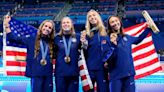 U.S. women cap off Paris Olympic swimming with world-record gold in medley relay