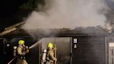 Firefighters use swimming pool to tackle blaze