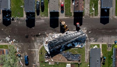 Severe storms batter the Midwest, including reported tornadoes that shredded a FedEx facility