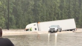 VIDEO: 18-wheeler swept away in rising Texas floodwaters