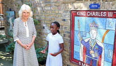 Camilla's brilliant six-word reply after children show her a mosaic of Charles