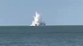 Moment Royal Navy detonate WW2 bomb in Kent seaside town