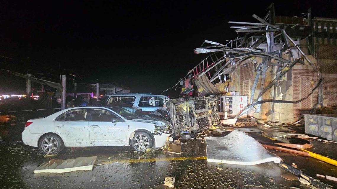 PHOTOS: Damaged buildings, vehicles seen in North Texas as severe storms moved through Saturday night