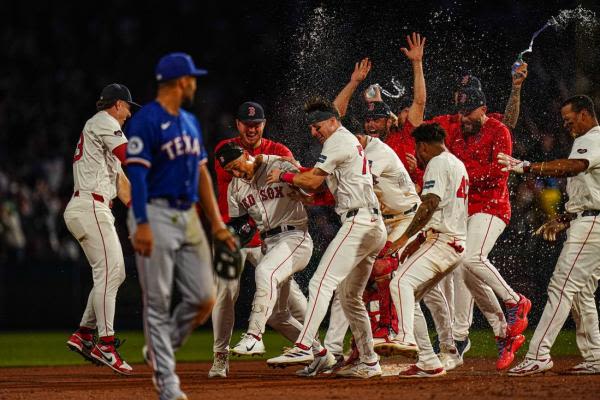 Red Sox rally for two in 10th to edge Rangers