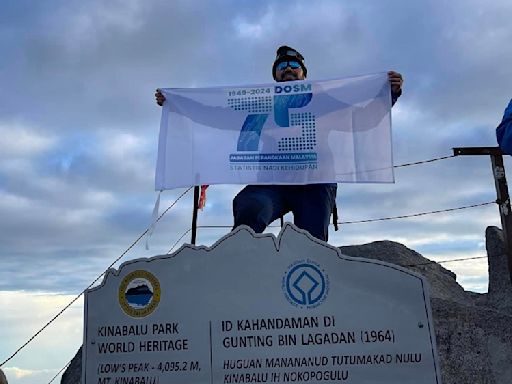 Chief Statistician Uzir Mahidin proves statistically, no mountain high enough, with Mt Kinabalu conquest