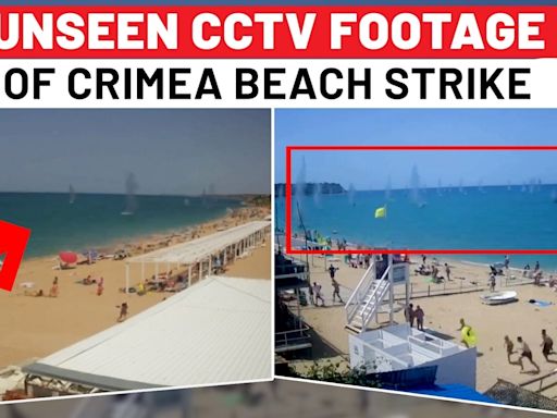 Crimea Attack Captured On CCTV: Beachgoers Run For Safety As Missile Shrapnel Fall On Civilians