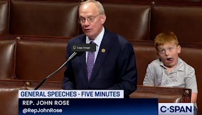 Tennessee politician's 6-year-old son upstages House speech with silly faces: Watch