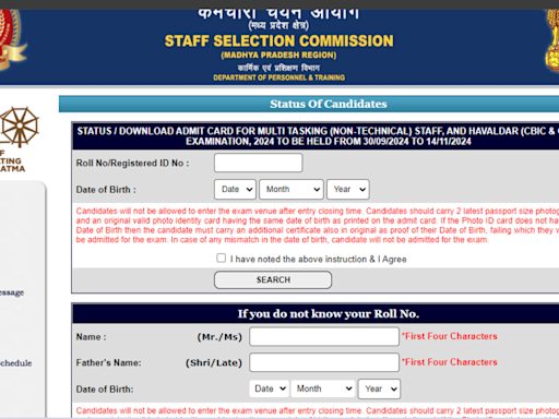 SSC MTS admit card 2024 out for MP sub-region, awaited for 4 regions: Direct link here - Times of India