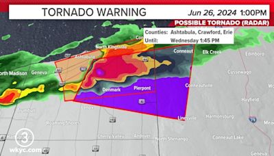 WATCH LIVE: Tornado Warning issued for Ashtabula County