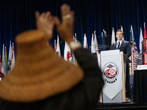 Poilievre delivers first speech to AFN, leaders confront him about Harper's legacy