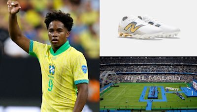 Endrick's dazzling new Real Madrid-inspired boots revealed ahead of Brazil wonderkid's long-awaited Santiago Bernabeu presentation | Goal.com English Oman