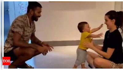 When Natasa Stankovic and Hardik Pandya celebrated their son Agastya's first steps | - Times of India
