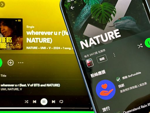 「V金泰亨」也合作！ Spotify讓「自然」領版稅 大咖音樂人共同為保育籌資金