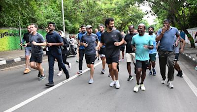 UAE Minister joins TN Health Minister in a jogging session in Chennai