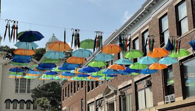 Downtown Bangor’s umbrella art display returns