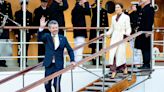 Los reyes Federico y Mary (con un pequeño derrame en un ojo) se despiden de los Bernadotte tras una última e intensa jornada