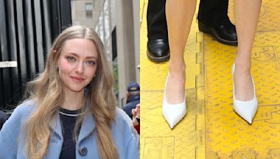 Amanda Seyfried Steps Out in White Pointy Pumps at NBCUniversal Upfronts