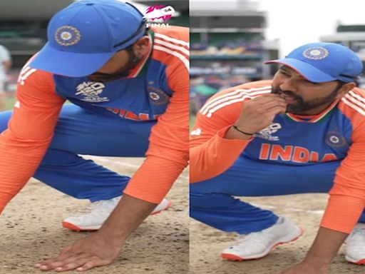 "...I wanted to have a piece of it with me": Rohit Sharma reveals idea behind grass-eating celebration post T20 World Cup win