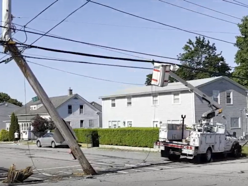 Some in West Warwick experience power outages after a bucket truck hits utility pole