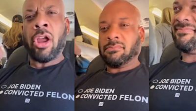 'Guy In Plane Wearing Convicted Felon Shirt' Meme Origins