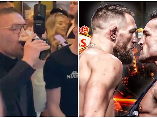 Footage shows Conor McGregor pulling pints for fans in 'final drinking session' before UFC 303