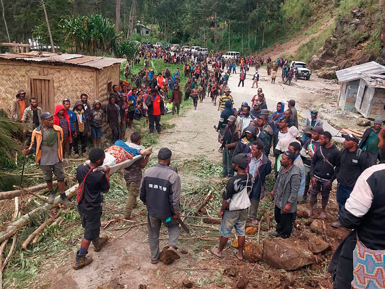 Emergency convoy delivers provisions to survivors of devastating landslide in Papua New Guinea