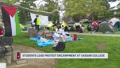 Pro-Palestinian protesters at Vassar College set up encampment, demand divestment