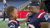 Patriots linebacker Mack Wilson's son takes 1st steps at stadium