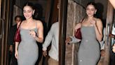 Ananya Panday serves rainy day friendly look in gray bodycon dress & luxe red Gucci bag