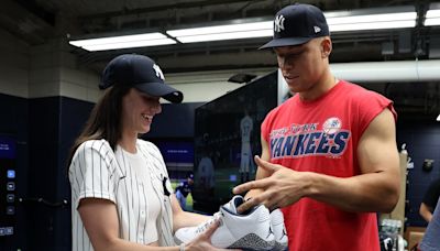 Caitlin Clark calls Aaron Judge 'huge and swole' during visit to Yankees game