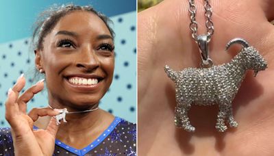 Simone Biles' Sparkling Goat Necklace Is Made with 546 Diamonds — See the Stunning Piece Up Close!