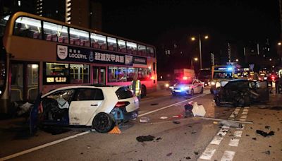 私家車龍翔道剷上巴士站再撼另一私家車釀六傷 (10:29) - 20240603 - 港聞