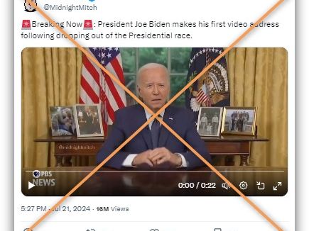 Biden deepfake spreads online after withdrawal from 2024 race