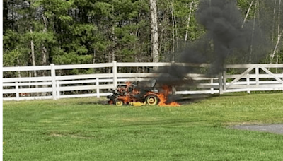Crews put out lawn mower fire in Southampton
