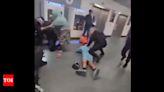 Brutal! Video of man's face kicked, head stamped by cop in Manchester Airport - Times of India