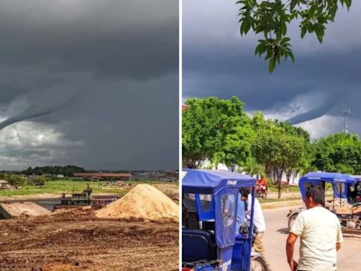 Video de la impresionante nube embudo que oscureció el cielo de Pucallpa: “Si tocaba tierra era un tornado”