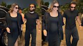 Watch: Pregnant Deepika Padukone and Ranveer Singh twin in black at Mumbai airport