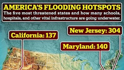 Map shows the FIVE coastal states facing the worst floods